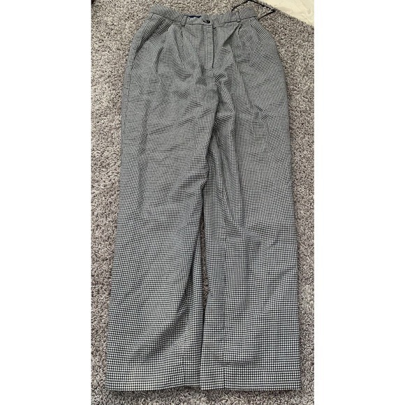 Vintage Houndstooth Trousers High Waist Pleated Career Pants charter club size 8 - Picture 3 of 11